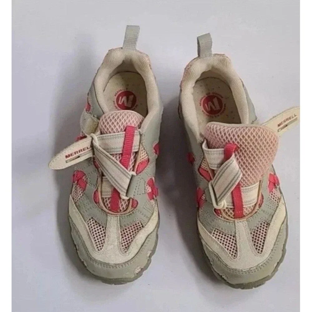 MERRELL Girl Kid Size 2 Pink Grey Waterpro Hiking Shoes